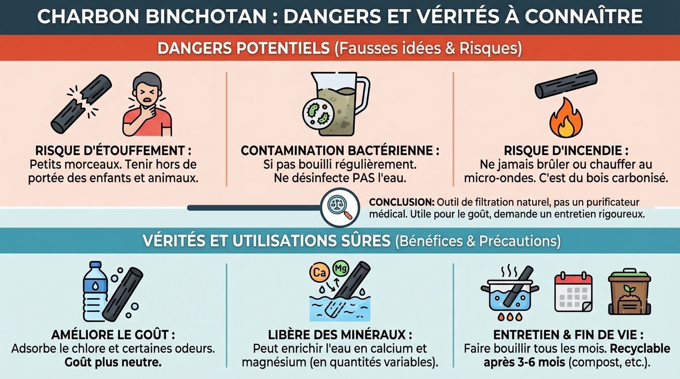 Charbon binchotan : dangers et vérités à connaître 3 Comment utiliser le charbon binchotan en toute sécurité