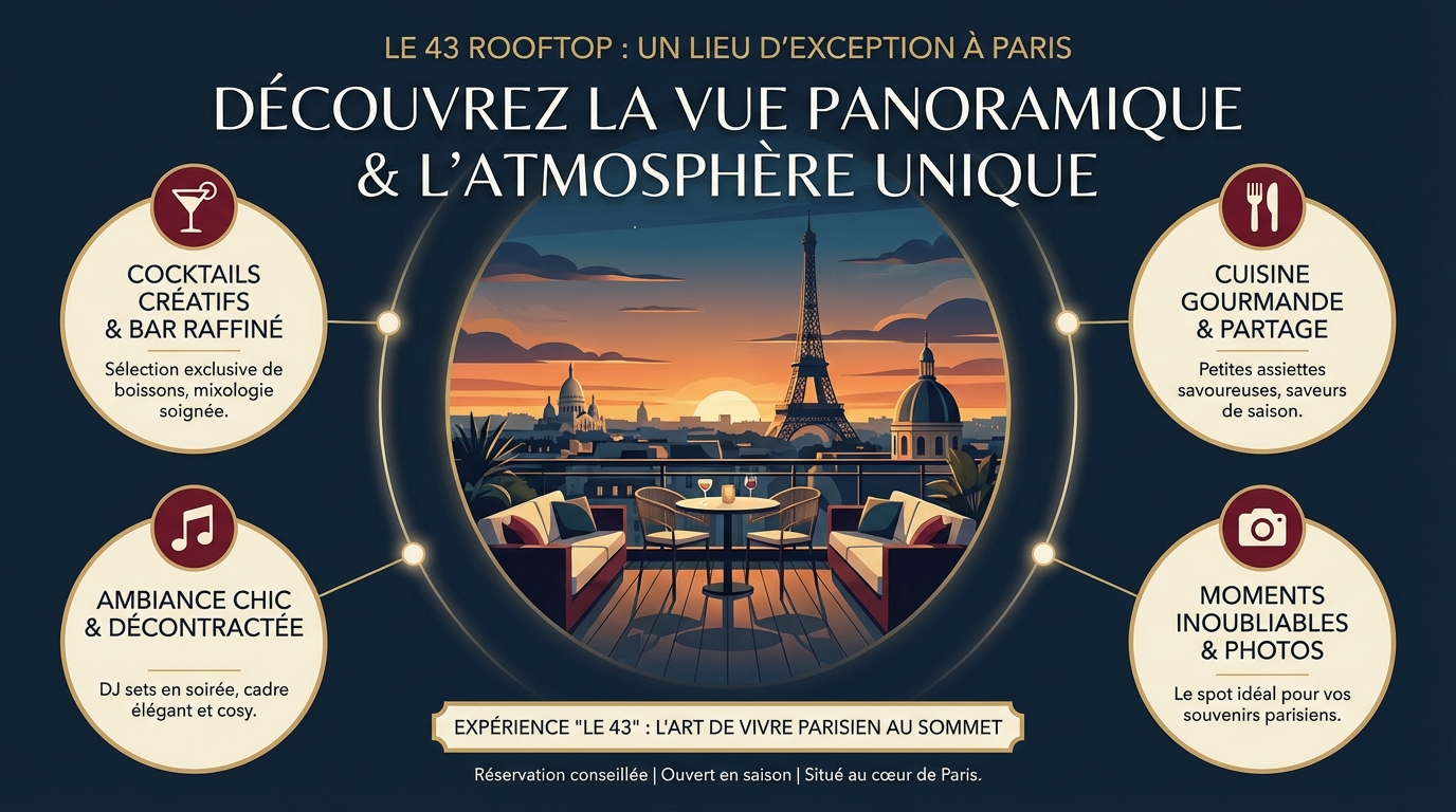 Découvrez le 43 rooftop : un lieu d'exception à paris 3 Comment accéder au 43 rooftop